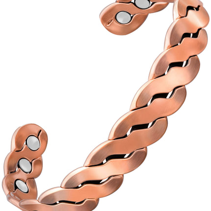 Rugged Twist Copper Magnetic Therapy Bracelet Bangle