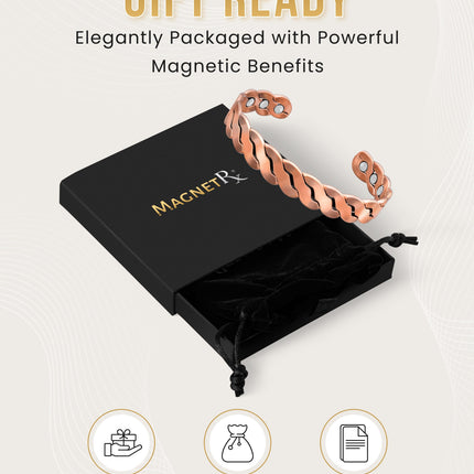 Rugged Twist Copper Magnetic Therapy Bracelet Bangle