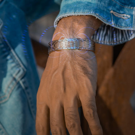 Stamped Celtic Mist Magnetic Copper Bracelet Cuff for Men