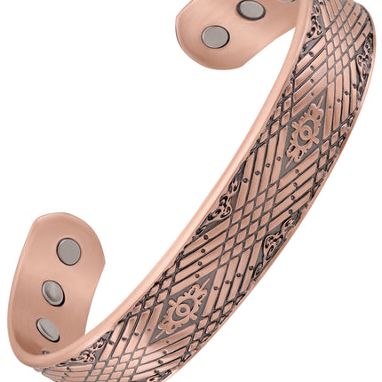 Stamped Celtic Mist Magnetic Copper Bracelet Cuff for Men