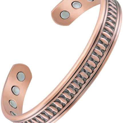 Stamped Native Magnetic Copper Bracelet Cuff for Men