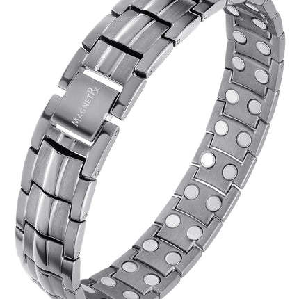 Ultra Strength Magnetic Therapy Bracelet Gunmetal Gray Classic