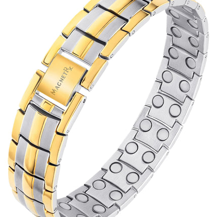 Ultra Strength Magnetic Therapy Bracelet Silver & Gold Classic