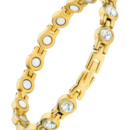 Women's Gold Crystal Magnetic Therapy Bracelet