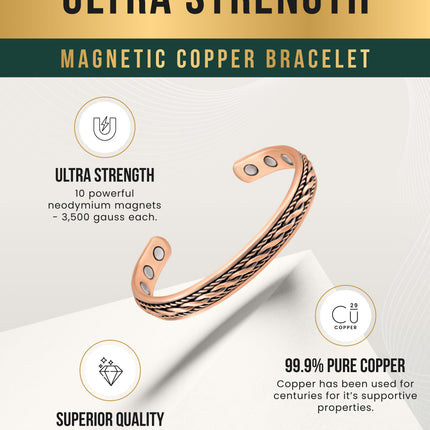 Women’s Inlay Copper Wire Magnetic Therapy Bracelet Bangle