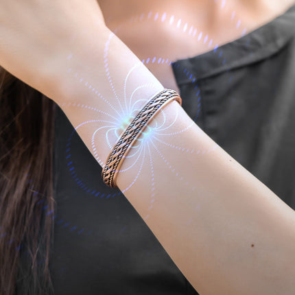 Women’s Inlay Copper Wire Magnetic Therapy Bracelet Bangle