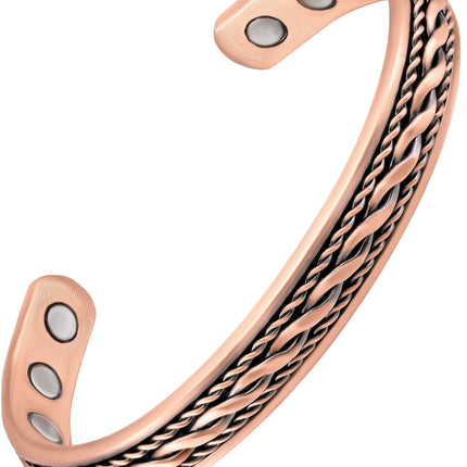 Women’s Inlay Copper Wire Magnetic Therapy Bracelet Bangle