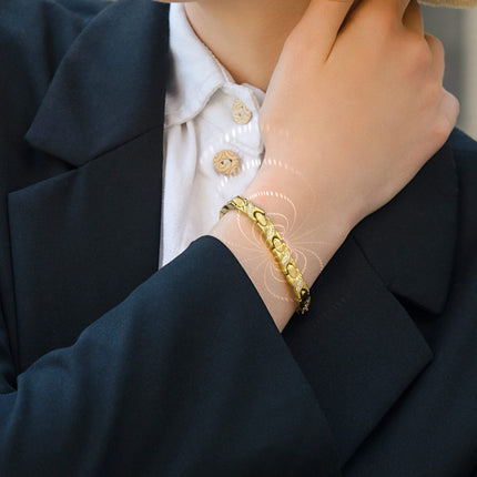Women's Ultra Strength Magnetic Bracelet Crystal XO (Gold)