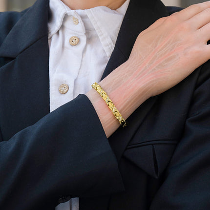 Women's Ultra Strength Magnetic Bracelet Crystal XO (Gold)