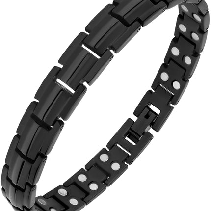Women's Ultra Strength Magnetic Therapy Bracelet Black Titanium