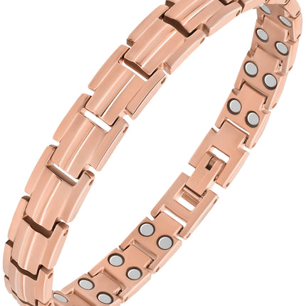 Women's Ultra Strength Magnetic Therapy Bracelet Rose Gold Titanium
