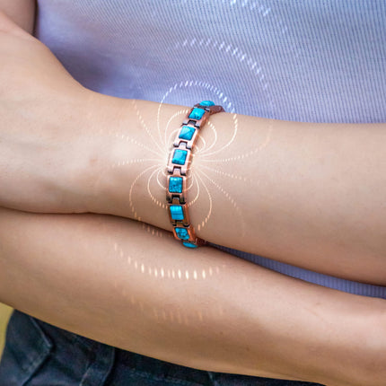 Women's Ultra Strength Pure Copper Magnetic Bracelet (Classic Turquoise)