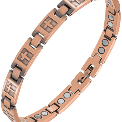 Women’s Ultra Strength Pure Copper Magnetic Bracelet (Cross)