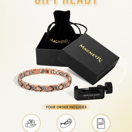Women’s Ultra Strength Pure Copper Magnetic Bracelet (Crystal XO)