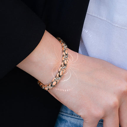 Women’s Ultra Strength Pure Copper Magnetic Bracelet (Crystal XO)