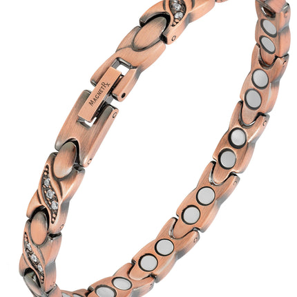 Women’s Ultra Strength Pure Copper Magnetic Bracelet (Crystal XO)