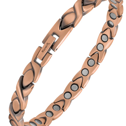 Women’s Ultra Strength Pure Copper Magnetic Therapy Bracelet (XO)