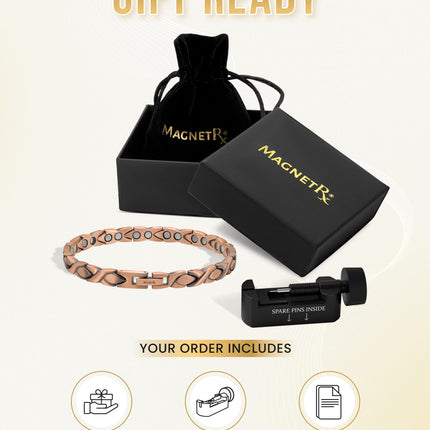 Women’s Ultra Strength Pure Copper Magnetic Therapy Bracelet (XO)