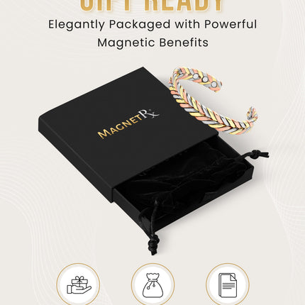 Woven Tri-Tone Magnetic Therapy Bracelet Cuff