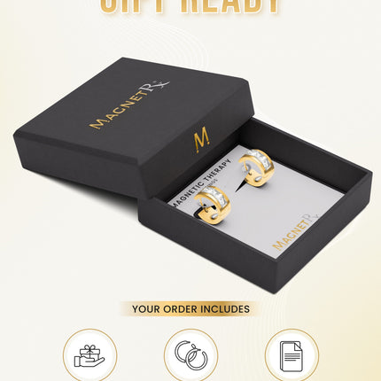 Crystal Magnetic Therapy Earrings for Women (Gold)