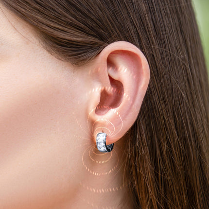 Crystal Magnetic Therapy Earrings for Women (Silver)