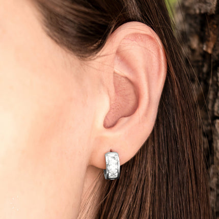 Crystal Magnetic Therapy Earrings for Women (Silver)