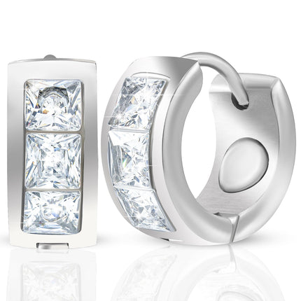 Crystal Magnetic Therapy Earrings for Women (Silver)