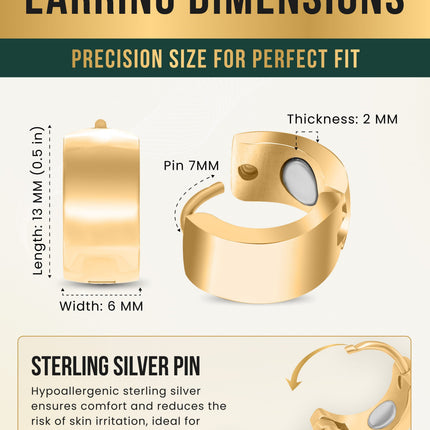 Polished Magnetic Therapy Earrings for Women (Gold)