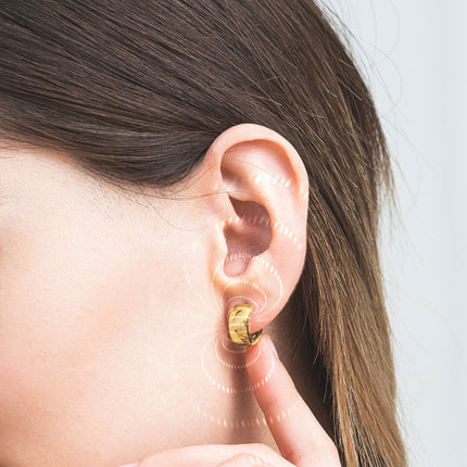 Polished Magnetic Therapy Earrings for Women (Gold)