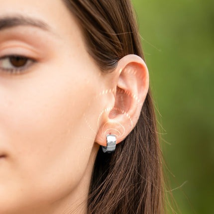 Polished Magnetic Therapy Earrings for Women (Silver)