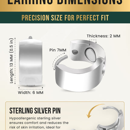 Polished Magnetic Therapy Earrings for Women (Silver)