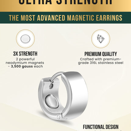 Polished Magnetic Therapy Earrings for Women (Silver)