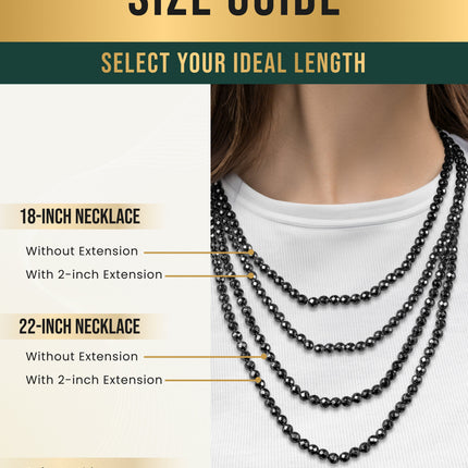 Magnetic Hematite Necklace (6mm Faceted Beads)