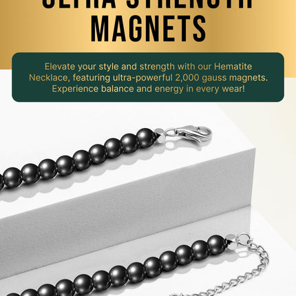 Magnetic Hematite Necklace (6mm Round Beads)