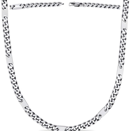 Magnetic Therapy Necklace Stainless Steel Curb Chain