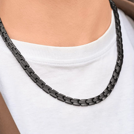 Powerful Black Titanium Magnetic Therapy Necklace