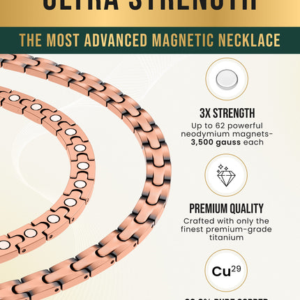 Powerful Copper Magnetic Therapy Necklace Classic Chain