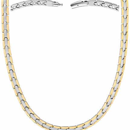 Powerful Silver & Gold Titanium Magnetic Therapy Necklace