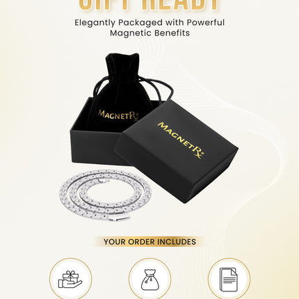 Powerful Silver Titanium Magnetic Therapy Necklace