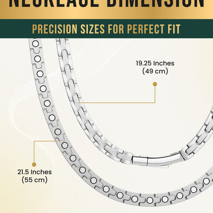 Powerful Silver Titanium Magnetic Therapy Necklace