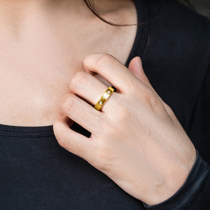 Crystal Magnetic Therapy Ring (Gold)