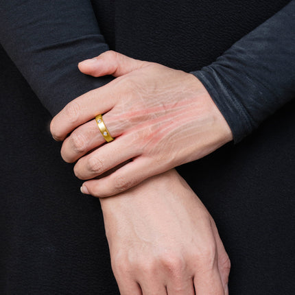 Crystal Magnetic Therapy Ring (Gold)