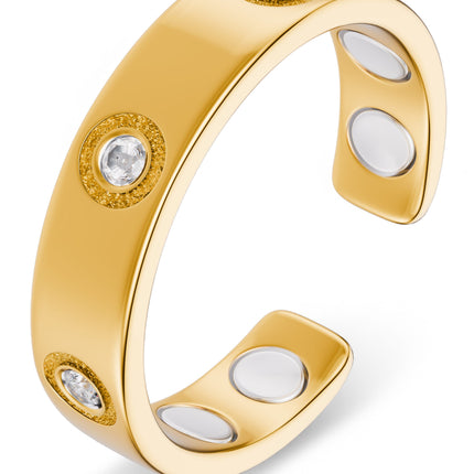 Crystal Magnetic Therapy Ring (Gold)