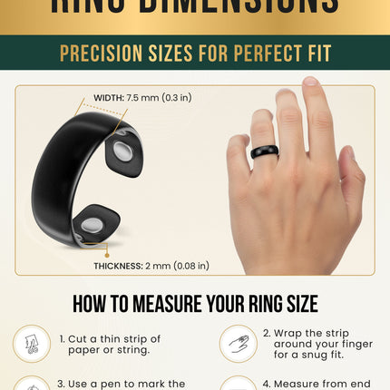 Magnetic Therapy Ring (Brushed Black)