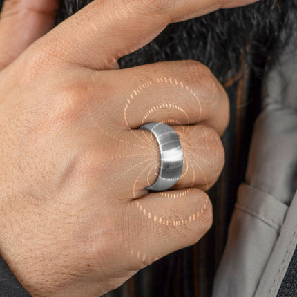 Magnetic Therapy Ring (Brushed Silver)