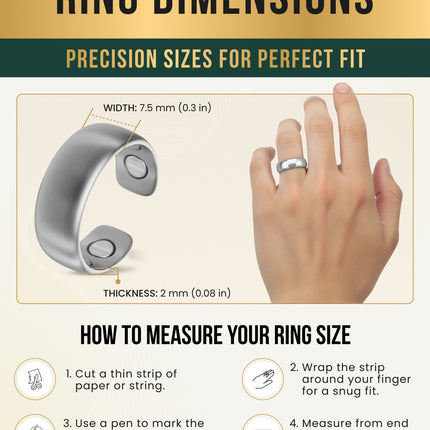 Magnetic Therapy Ring (Brushed Silver)