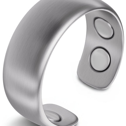 Magnetic Therapy Ring (Brushed Silver)