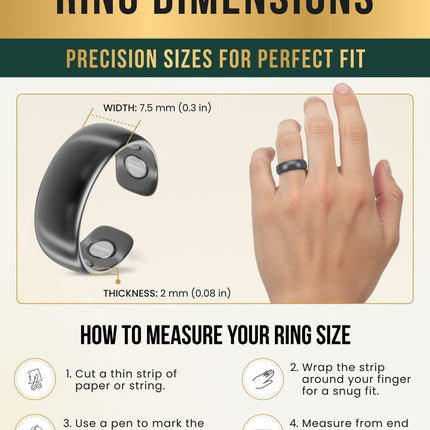 Magnetic Therapy Ring (Gunmetal Gray)