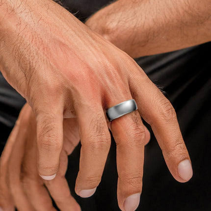 Magnetic Therapy Ring (Polished Silver)