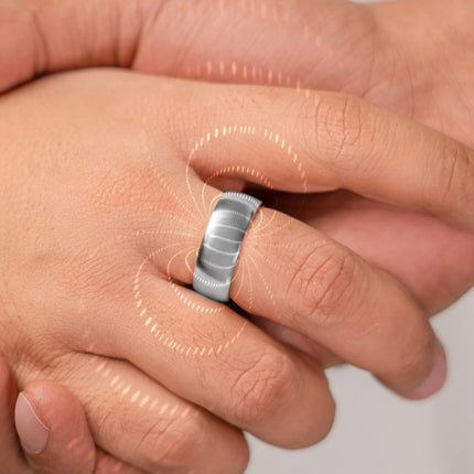 Magnetic Therapy Ring (Polished Silver)